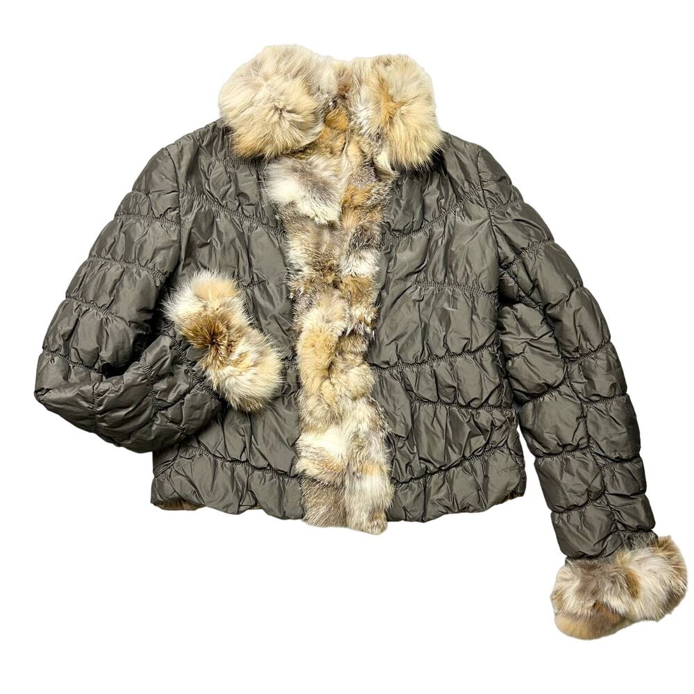 Italian Vintage Fur Puffer coat size S